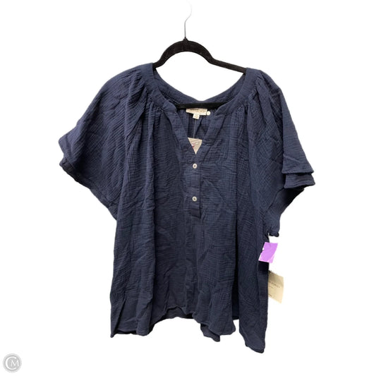 Top Short Sleeve By Cynthia Rowley In Navy, Size: 3x