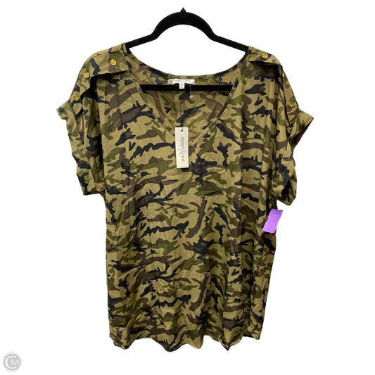 Blouse Short Sleeve By Clothes Mentor In Camouflage Print, Size: 2x