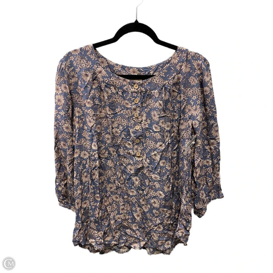 Top 3/4 Sleeve By Cupio In Floral Print, Size: 1x