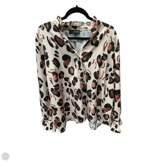 Blouse Long Sleeve By Eloquii In Leopard Print, Size: 2x