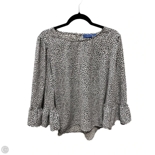 Blouse 3/4 Sleeve By Apt 9 In Black & White, Size: L