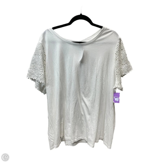 Top Short Sleeve By Lane Bryant In White, Size: 3x