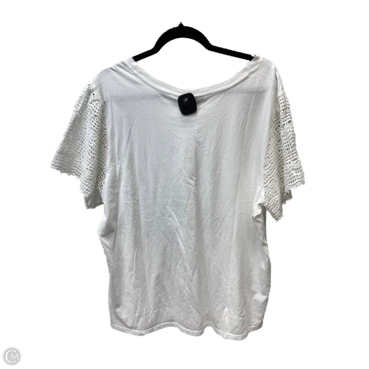 Top Short Sleeve By Lane Bryant In White, Size: 3x