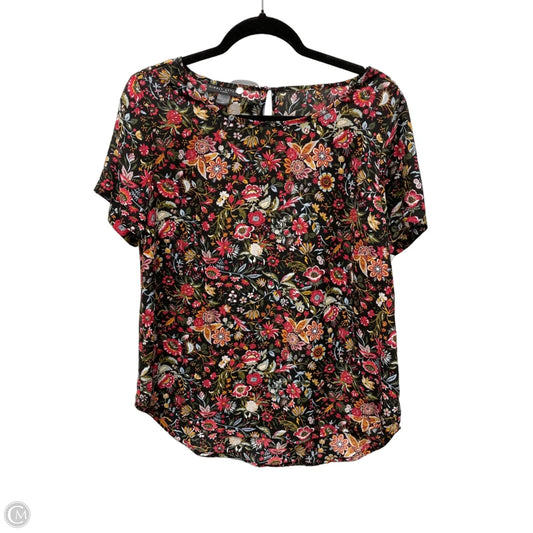 Blouse Short Sleeve By Simply Styled In Floral Print, Size: L