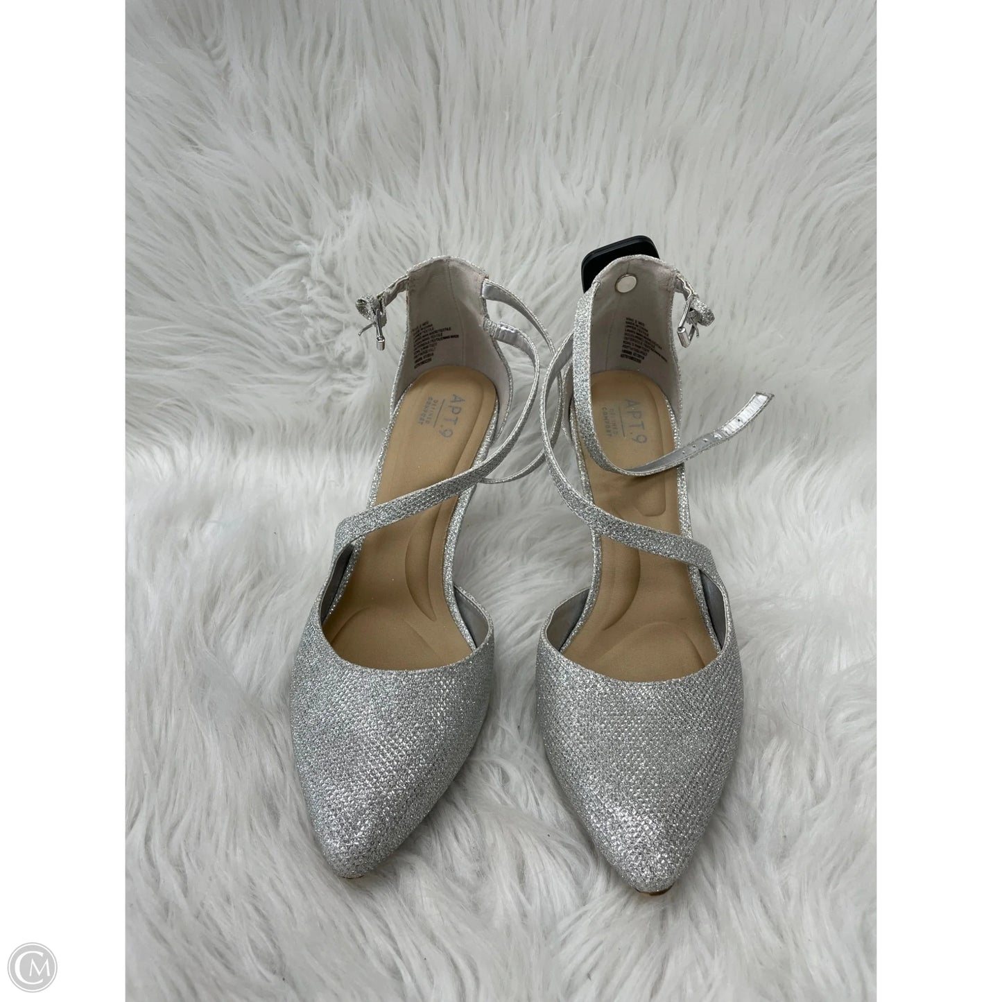 Shoes Heels Stiletto By Apt 9 In Silver, Size: 9