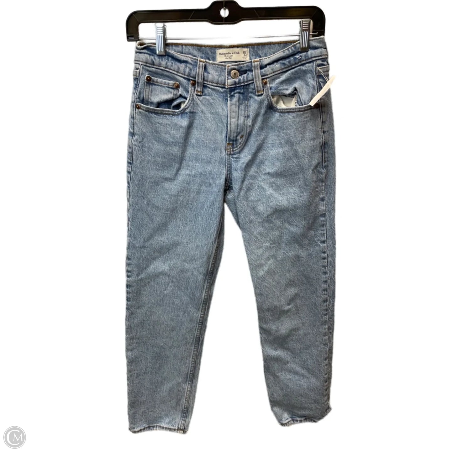 Jeans Straight By Abercrombie And Fitch In Blue Denim, Size: 2