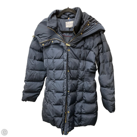 Coat Puffer & Quilted By Cole-haan In Navy, Size: L