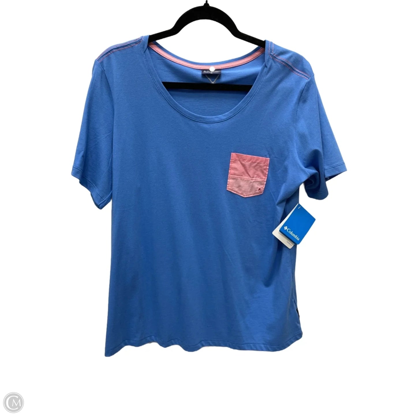 Top Short Sleeve By Columbia In Blue & Pink, Size: Xl