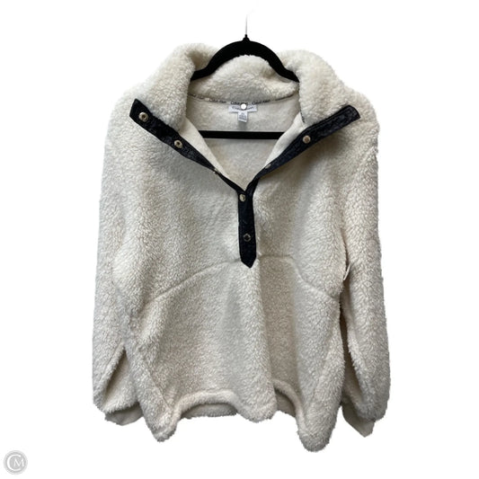 Jacket Faux Fur & Sherpa By Calvin Klein In Cream, Size: L