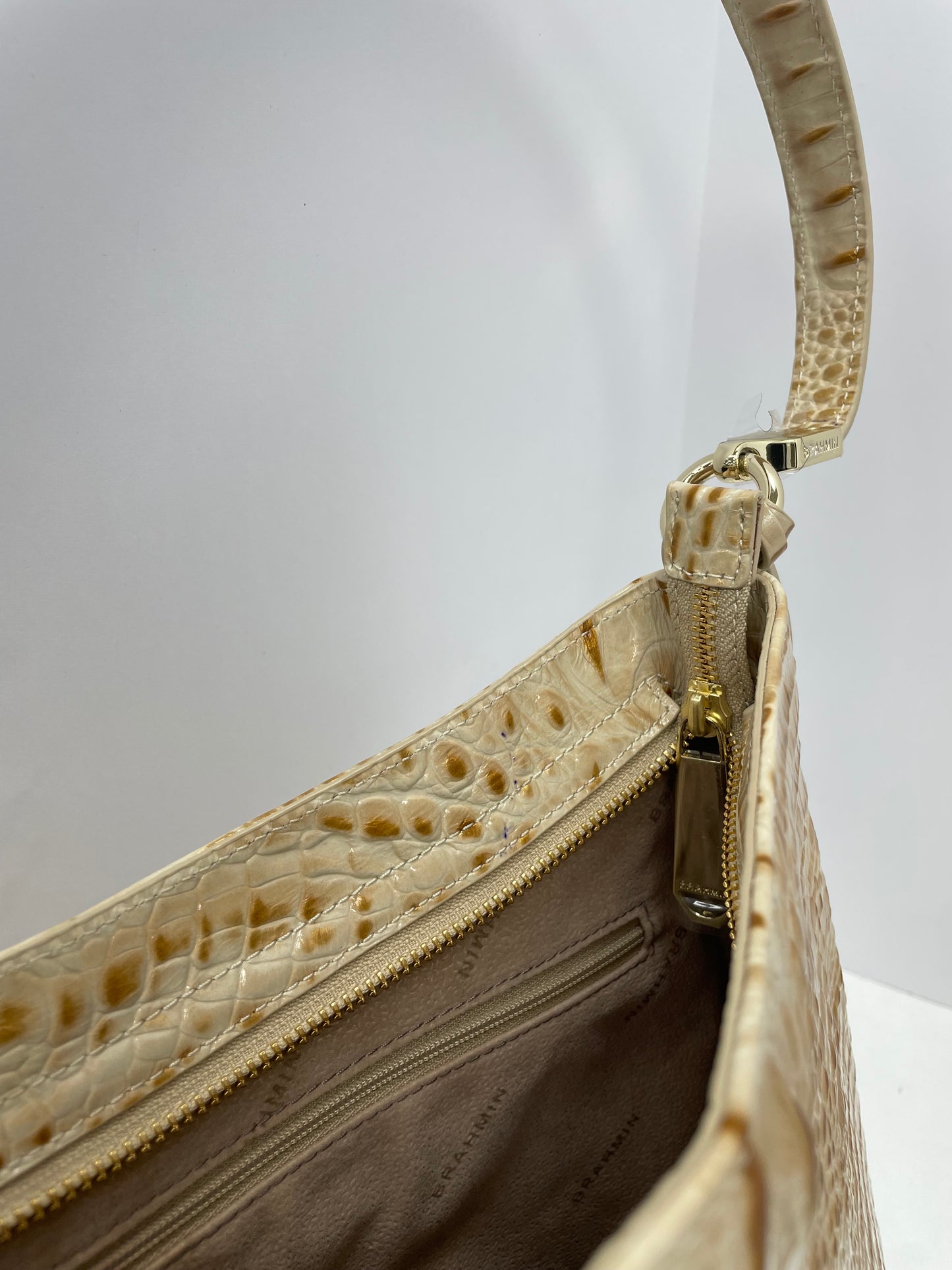 Handbag Designer By Brahmin In Cream & Tan, Size:Large