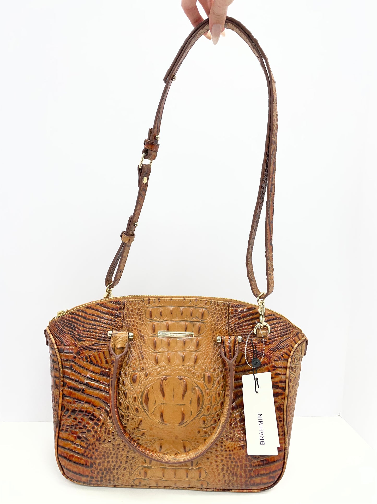 Handbag Designer By Brahmin In Brown, Size:Large