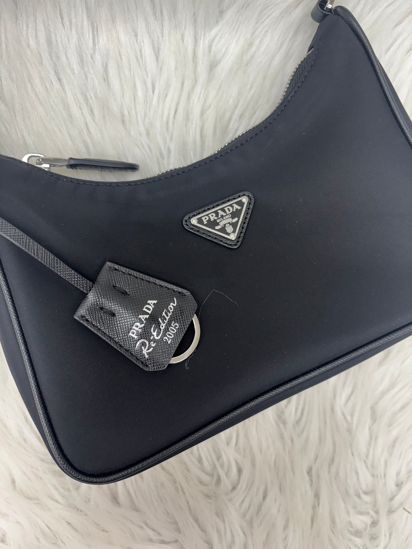 Handbag Luxury Designer By Prada In Black, Size:Small