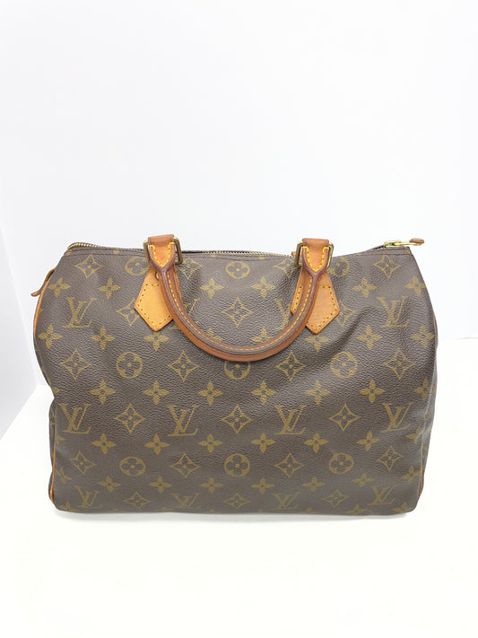 Handbag Luxury Designer By Louis Vuitton In Brown, Size:Small