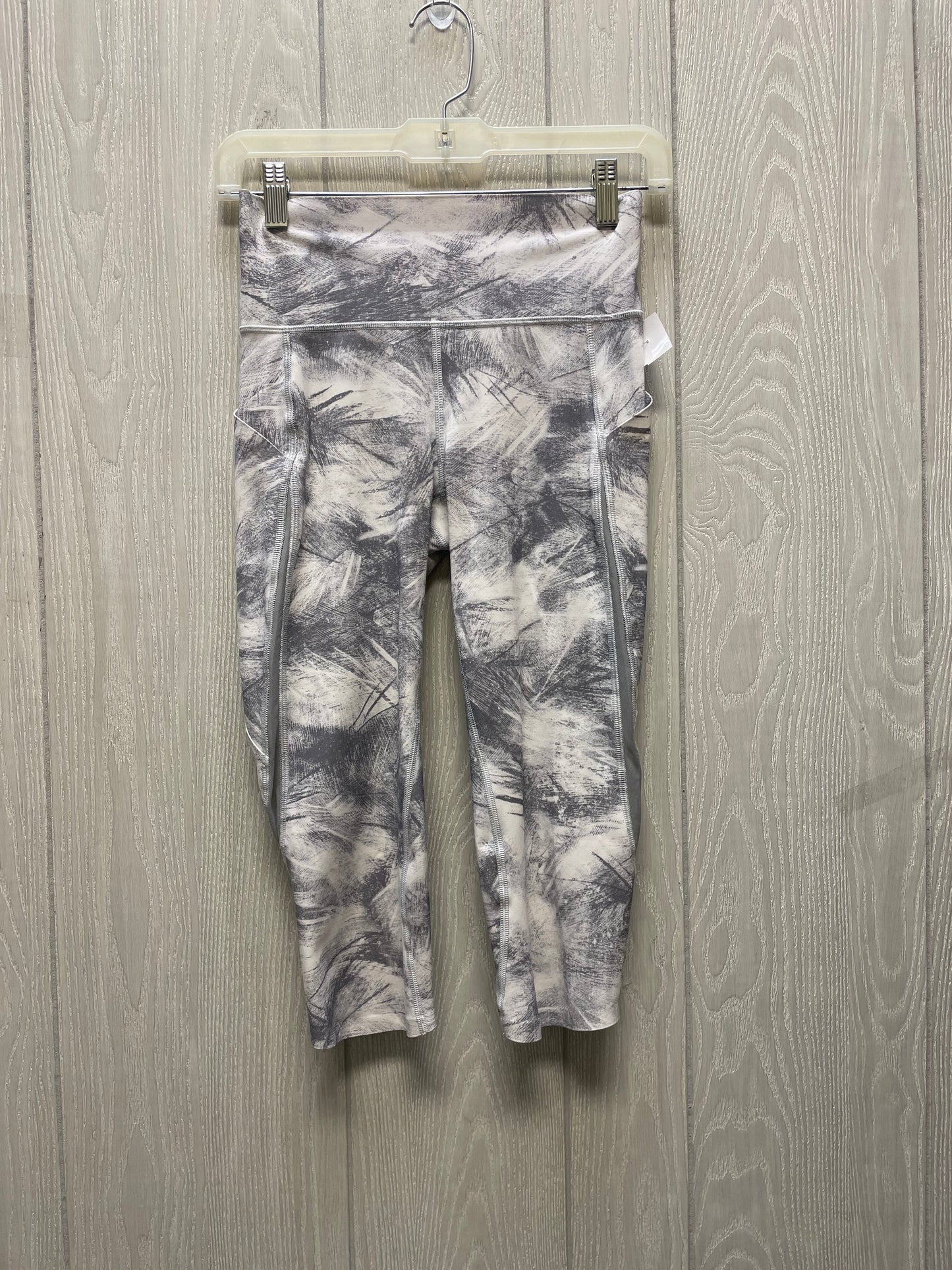 Athletic Leggings Capris By Lululemon In Grey & White, Size:S