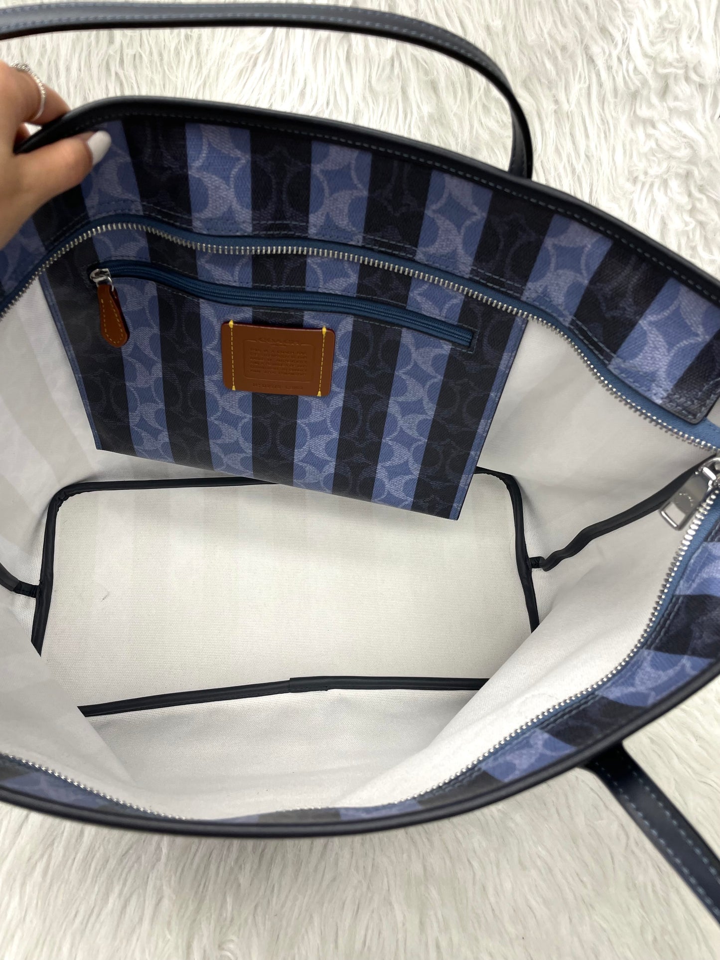 TOTE DESIGNER by COACH In BLUE, Size: LARGE
